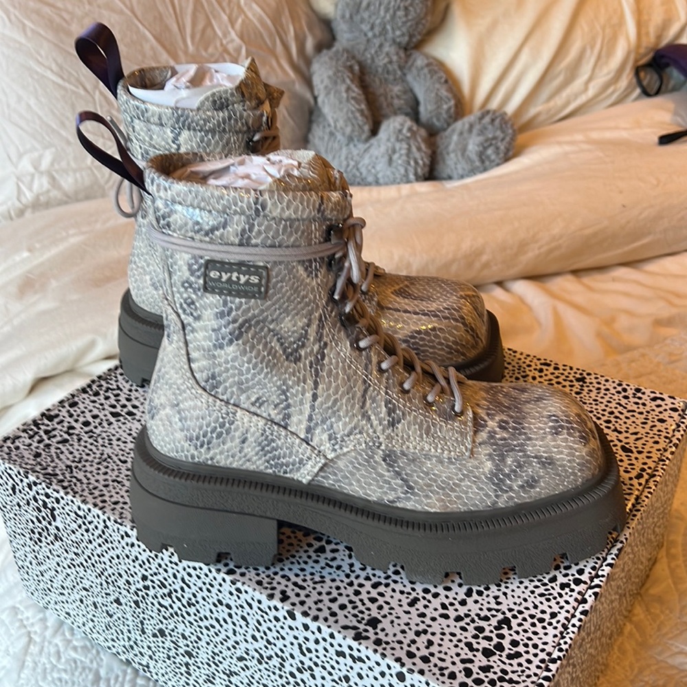 Snake embossed leather Boots NEW